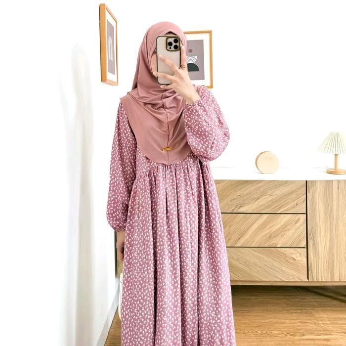 MIDI DRESS SET HIJAB WANITA RAYON PREMIUM