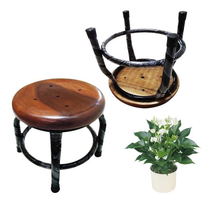 Kursi Kayu Besi 30Cm Pendek