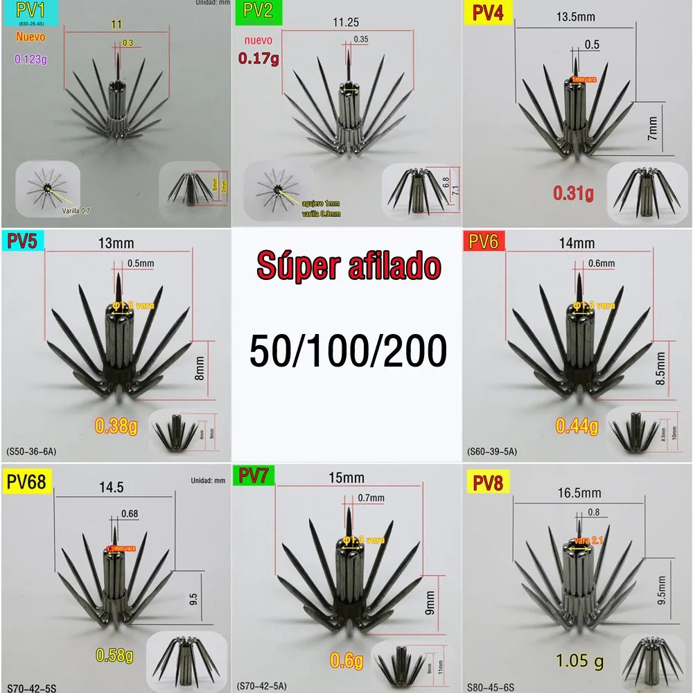 100pcs Small squid hooks only Stainless steel claws Jig mini calamar fishing fishhook Eging lure