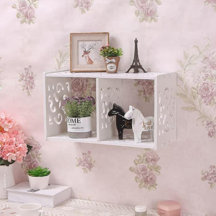 rak putih/rak dinding/hiasan rumah/hiasan dinding/rak kayu/rak putih