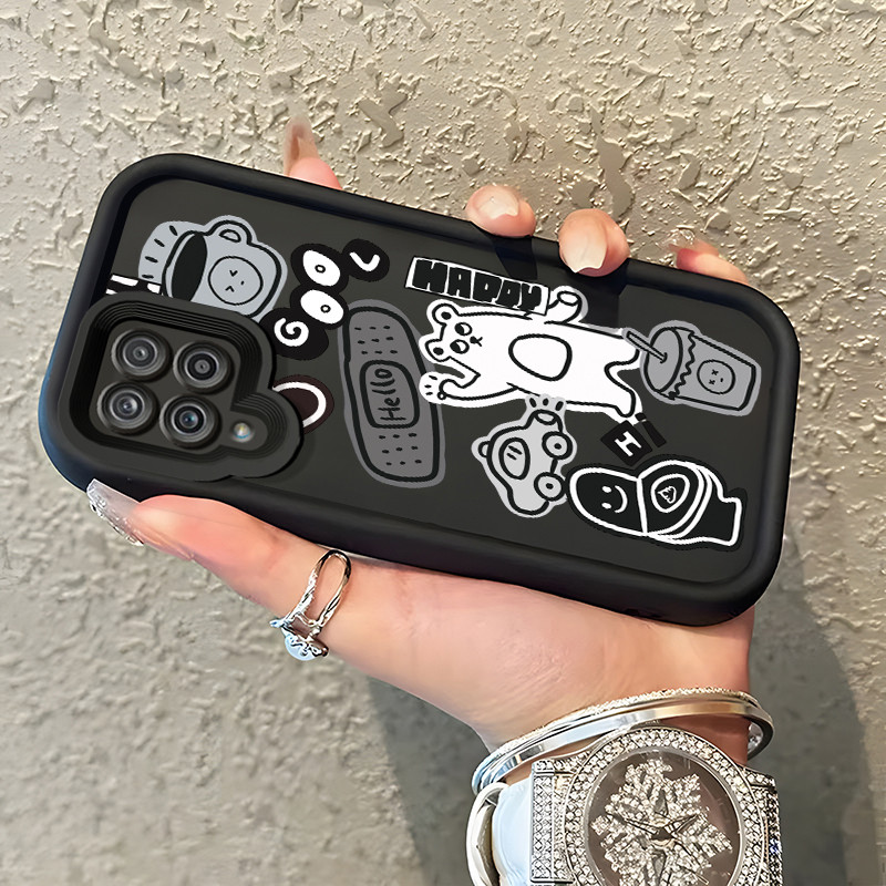 Casing Hp Samsung Galaxy A12 4G A12 5G F12 M12 A22 M22 Case Casing Sticker beruang kecil pola Kasus 