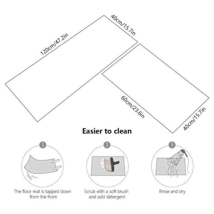 "New" Keset Dapur 2 in 1 Kitchen Floor Mat Set / Karpet Alas Lantai Rumah Kamar Karet