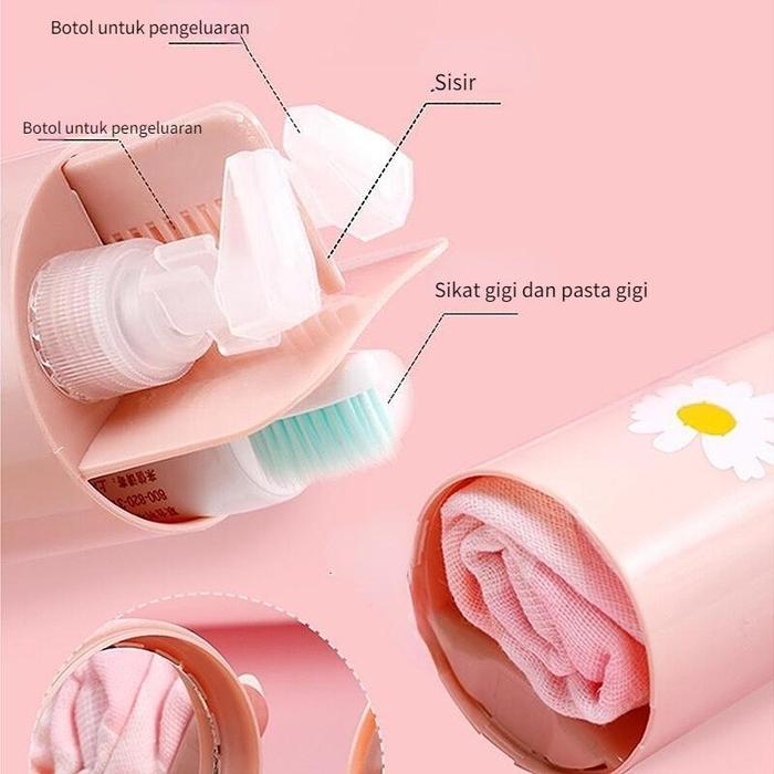 5In1 Toiletries Kit Botol Travel Portable Tempat Perlengkapan Mandi Travel Toiletries Kit Set / 8In1