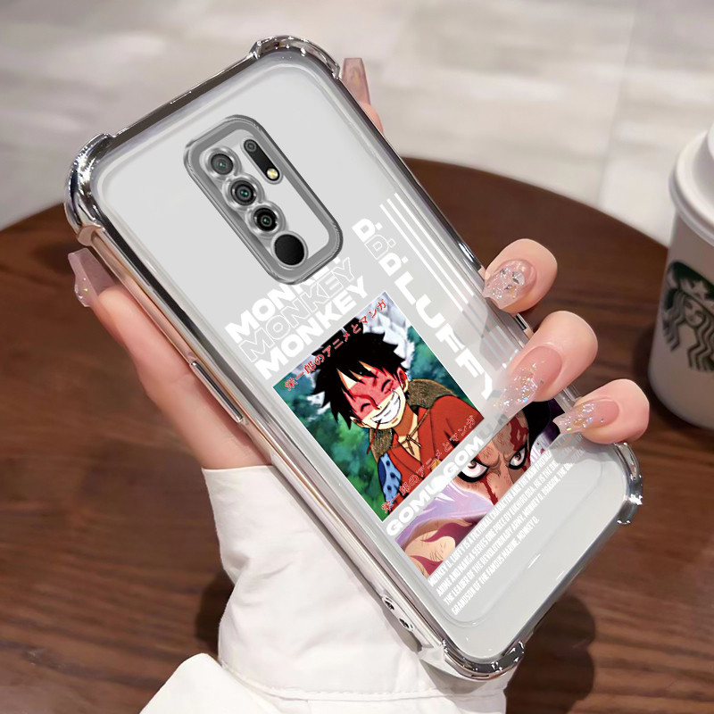 Casing Hp Untuk Xiaomi Redmi 9 Redmi 9 Prime POCO M2 Case Anime Luffy Kasing Plating Cesing Airbag K