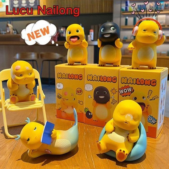 Weebitz Kids - New Mini Nailong Dino Kuning Original Lucu Mini Figure Dj Nailong Dino Gosong Mainan