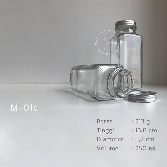 "New" Botol kaca 250ml - botol juice kopi - kotak