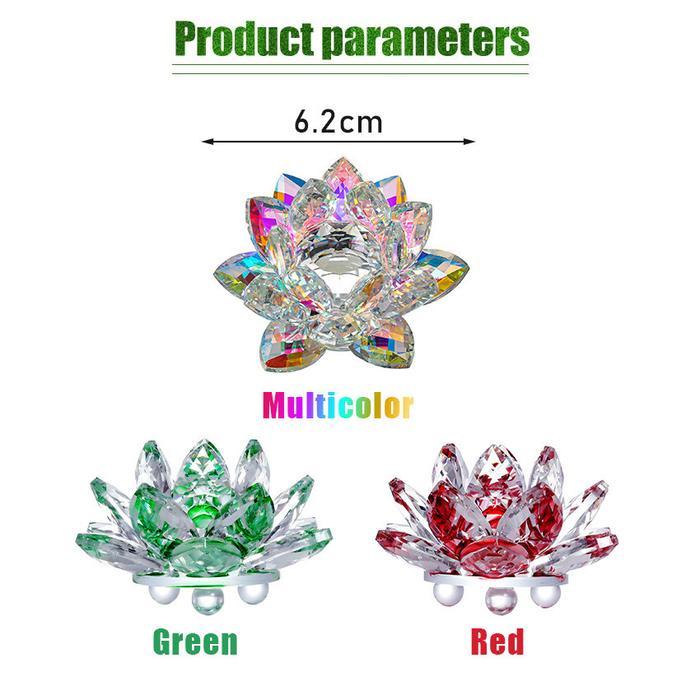 Pajangan Hiasan Tempat Lilin Kristal - Pajangan Hiasan Teratai Kristal Dekorasi Crystal Lotus
