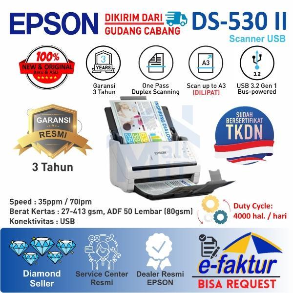 Scanner Epson Ds-530Ii Ds530Ii Ds-530 Ii Ds530 Ii Ds 530 Ii Adf A3