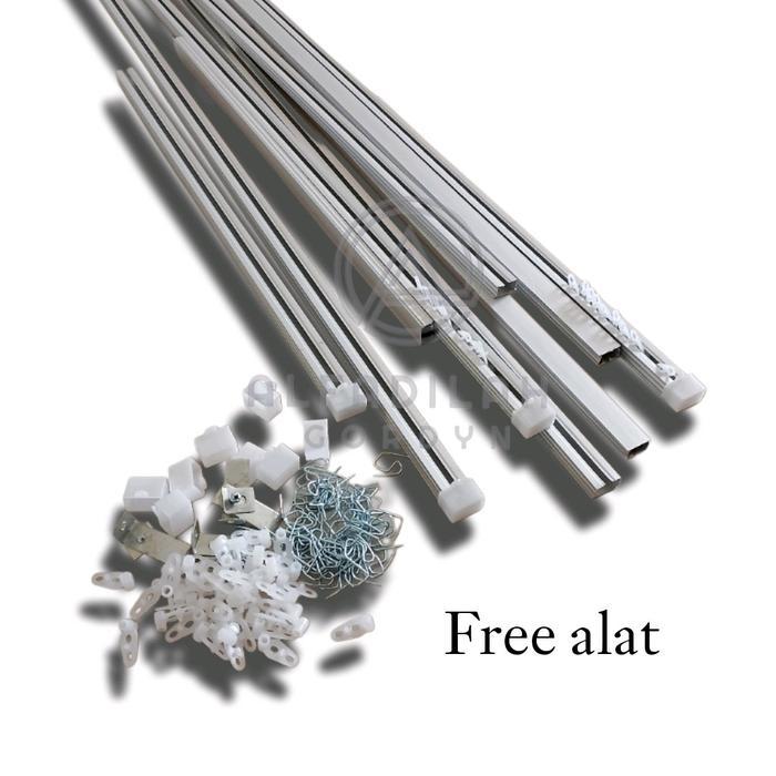 Batang Balok Alumunium Besii Model Terbaru untuk Gorden Jendela