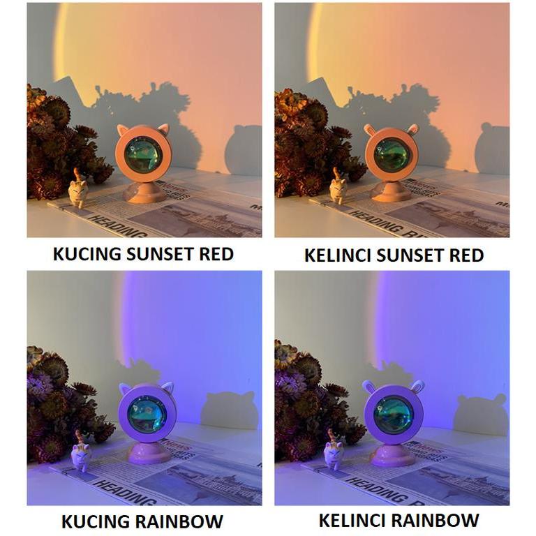 HL0373 Lampu Sunset Cat Led Lampu Sunset Efek Matahari LED Lampu Fill Proyektor Sorot Sunset