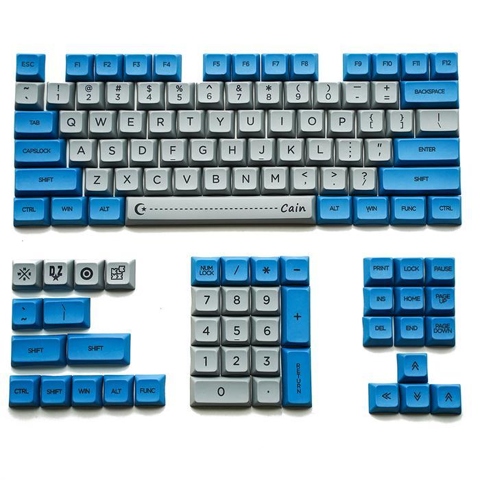 104 KEYS DARK BLUE VINTAGE KEYCAPS XDA PROFILE PBT 1U 1.75U 2U KEY