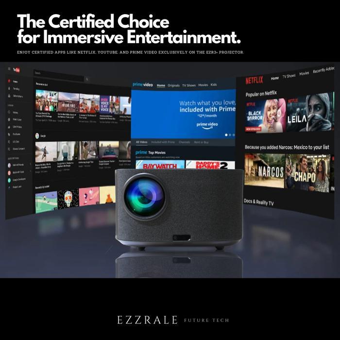 Ezzrale Ezr3+ Smart Projector 420 Ansi Linux Os Netflix Certified