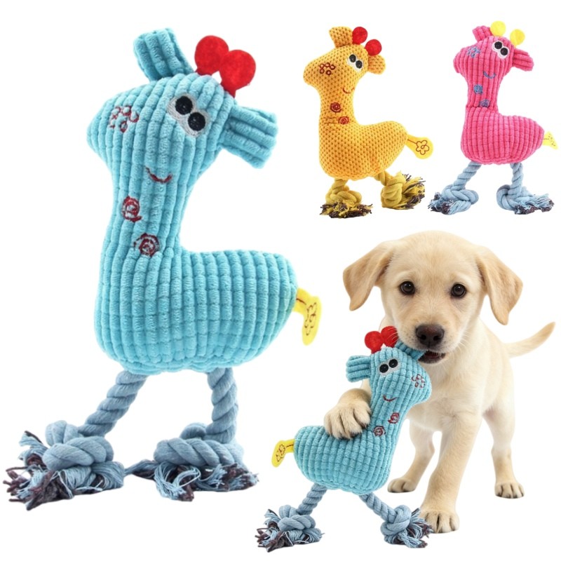Dog Toys Creative Knitted Deer Bite-resistant Voice Toys for Pet Dog Sound Grinding Plush Dog Toys