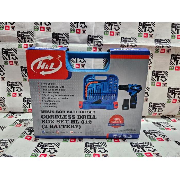 Mesin Bor Baterai Cordless Drill Bor Tangan Baterai 12V Pasti Promo
