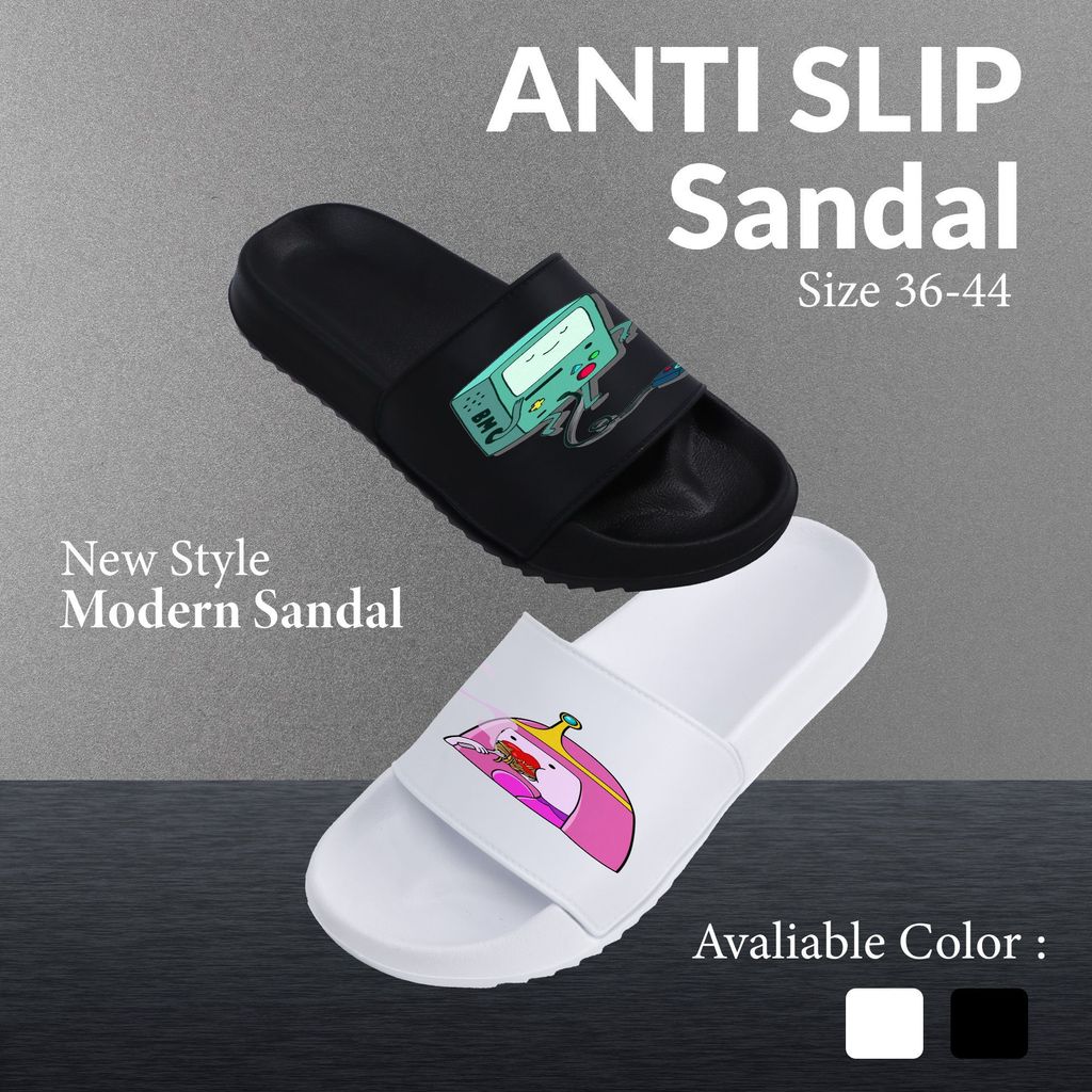 Sandal Anti Slip Wanita Pria Couple Adventure Time BMO Princess Bubblegum Desain Trendy Indoor Outdo