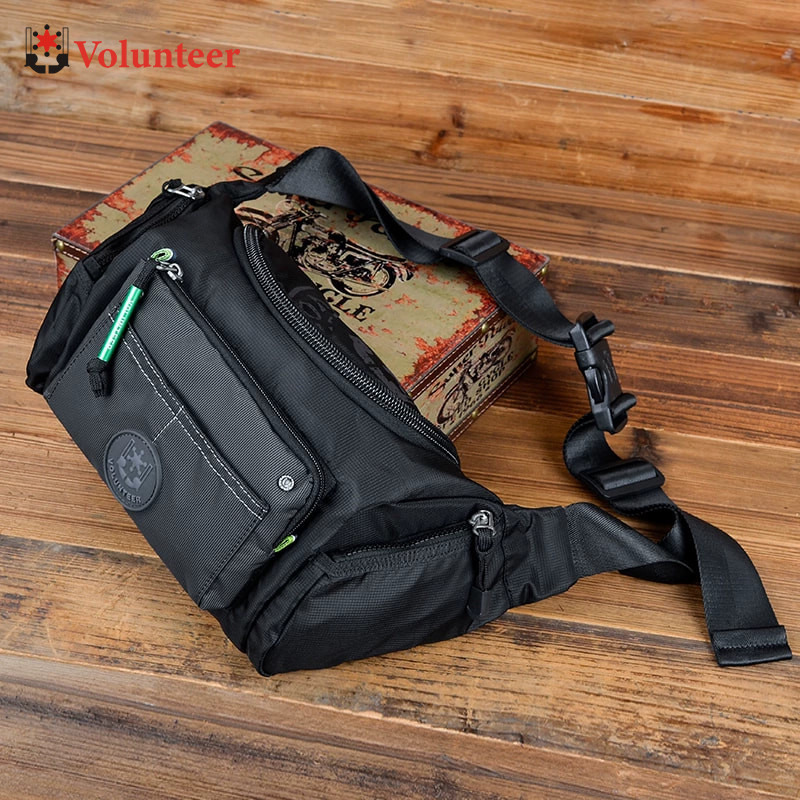 VOLUNTEER Waist Bags for Men Casual Waterproof Sports Nylon Chest Bag Male New Fashion Phone Oxford