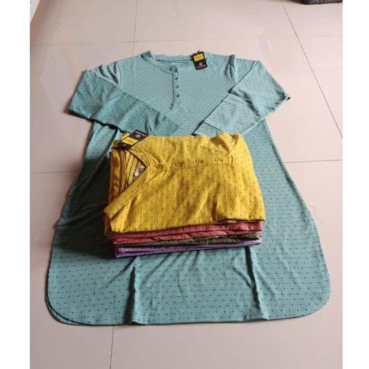 (MURAH) PAKET 3 PCS 100 RIBU KAOS TUNIK MOTIF POLKADOT BAHAN BABY TERRY LENGAN PANJANG
