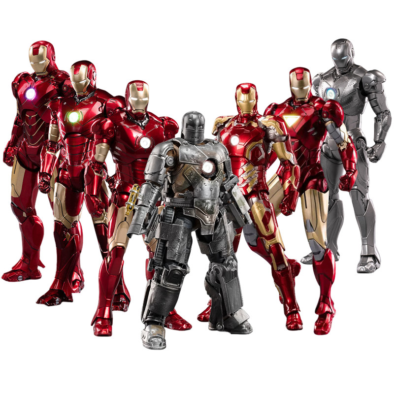 Original Avengers ZD Toy Light version Iron Man Mark3 MK6 Action Figure MK1-7 LED MK85 Suit-up