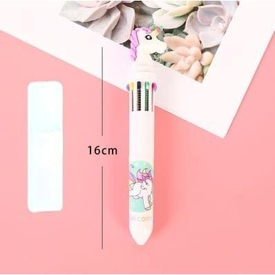 "New" PULPEN 10 WARNA BERMOTIF LUCU /PULPEN ANAK KARAKTER MOTIF DINO UNICORN Stationery