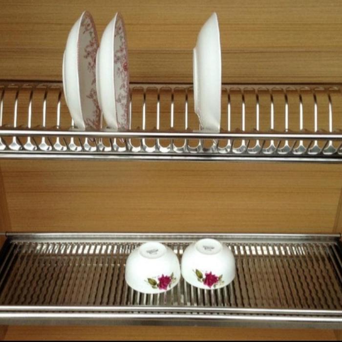 Rak Piring Gantung Stainless 80 cm SUS 304