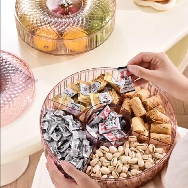 Piring Tempat Cemilan Transparan / Piring Tempat Snack Permen Buah / Tempat Kue Kering Basah