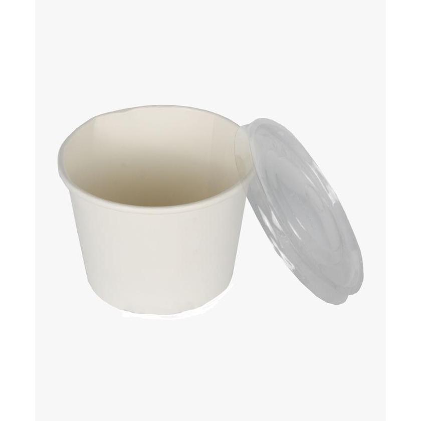 Tutup Paper Cup Bowl Bening Dk 500 Ml (17 Oz ) 25 Pcs - Tutup Saja