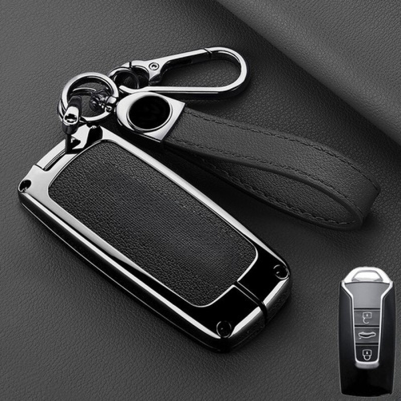 A+ Zinc Alloy Leather Car Smart Key Fob Case Cover Bag For Volkswagen Touareg 2019+
