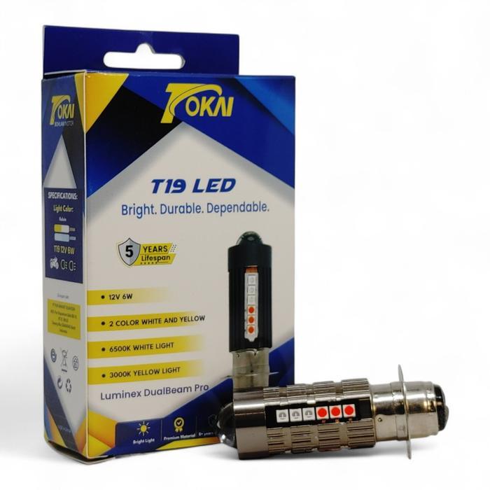 LAMPU T19 H6 LED DEPAN MOTOR Tokai H6 LS3 LASER LED WHITE YELLOW BIRU MERAH