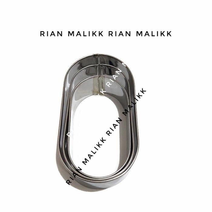 Ring Cutter Loyang Roti Burger Pemotong Kue Bahan Stainless Uk 7X12Cm