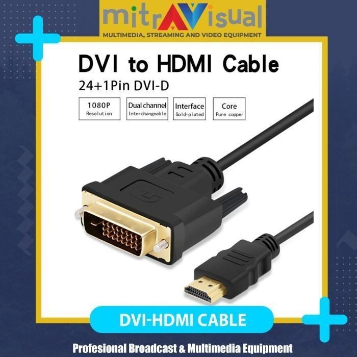 Magnus Kabel DVI to HDMI 24+1 PIN DVI-D 1.5 Meter Profesional Broadcast & Multimedia Equipment