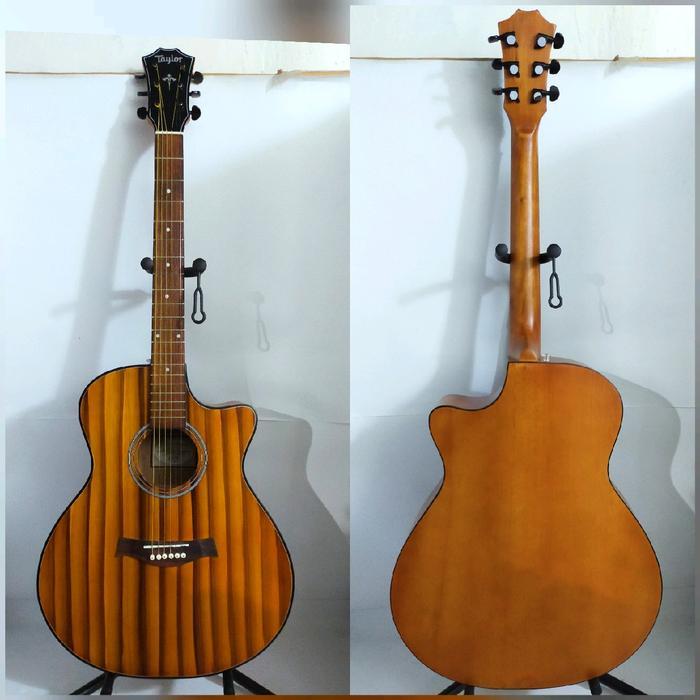 Gitar akustik premium Taylor bonus tas Kayu - R.A
