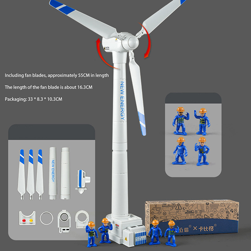 1Set Wind Turbine Model Large Wind Turbine Model Simulation Windmill Toy Science Kit Children's Toys