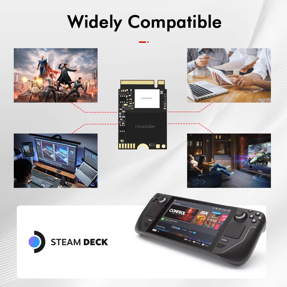 HUADISK M.2 2230 NVMe SSD 256GB 512GB 1TB PCIe3.0 Hard Drive For Steam Deck Microsoft Surface