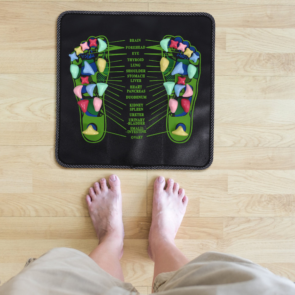 Foot Massage Mat Stone Reflexology Acupressure Pad Foot Acupressure Mat Portable Foot Massager Mat