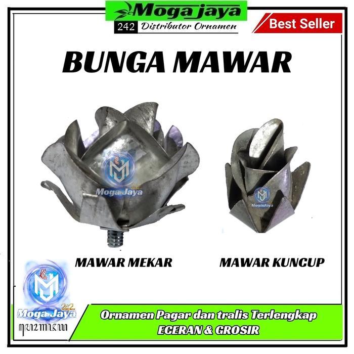 bunga mawar besi plat hiasan ornamen tralis