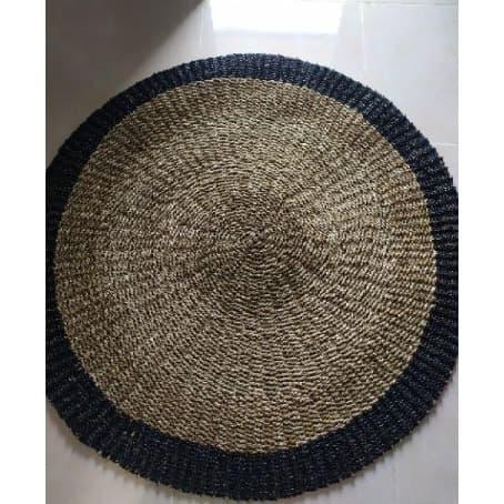 Rug Seagrass 120 cm List Grey / Karpet Anyaman Seagrass / Karpet