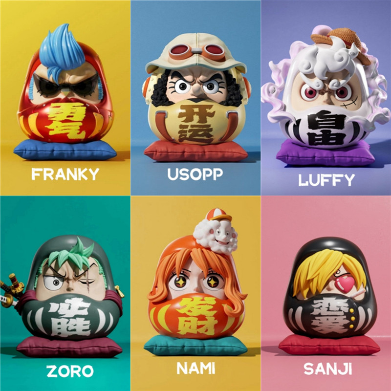 6Cm Q-Version Anime Figure Nika Luffy Zoro Sanji Nami Cos Super Dharma Figurine Pvc Statue El Toys