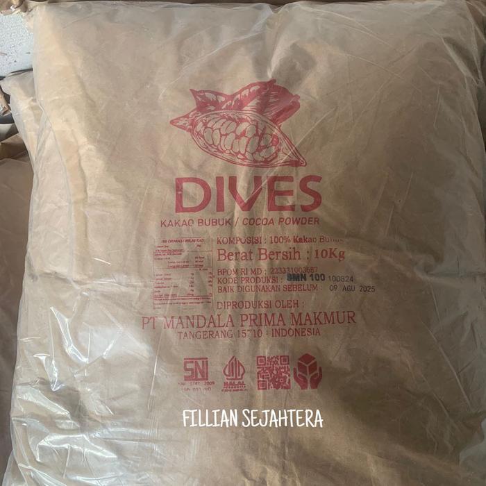 Coklat Bubuk DIVES 10 KG / Cocoa Powder / Coklat Bubuk Pahit / Coklat Bubuk Tawar (Tanpa Gula)