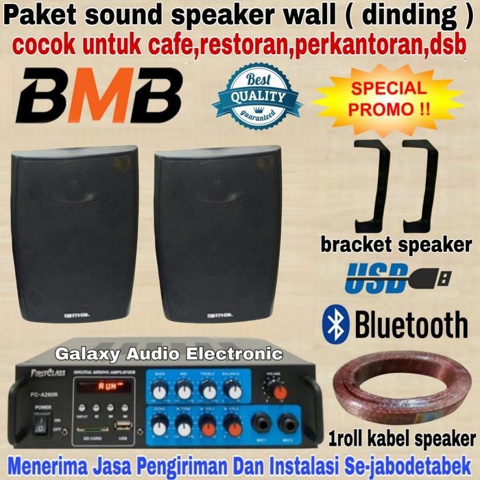 Paket Speaker Wall BMB 6inch isi 2unit utk cafe,restoran,klinik dsb