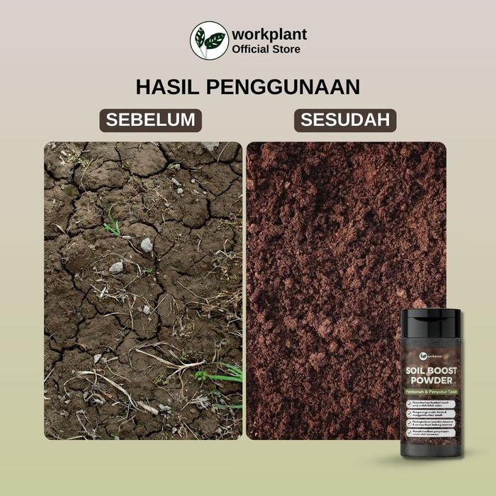 Workplant - Soil Boost Powder Asam Humat Serbuk Pembenah Tanah & Penyubur Tanaman Hias