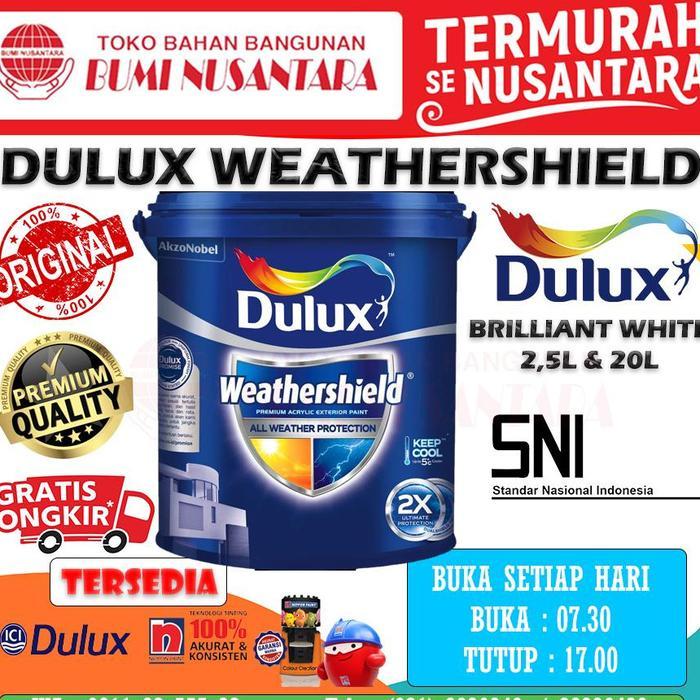 DULUX WEATHERSHIELD 20L (25KG) BRILLIANT WHITE  CAT DULUX EXTERIOR - BRILLIANT WHITE