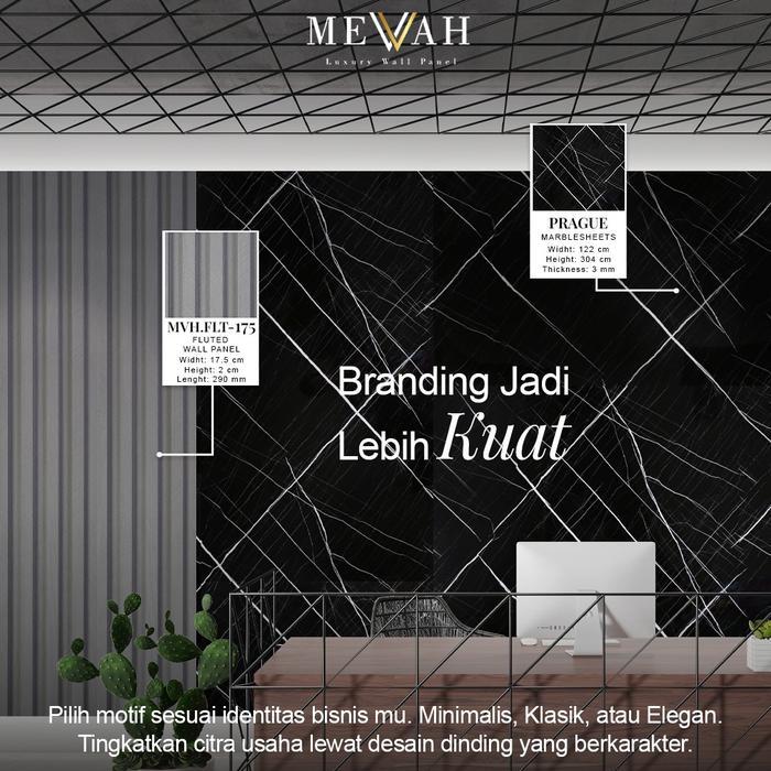 Mevvah Marble Series Wall Panel Motif Prague - Wall Panel Dinding