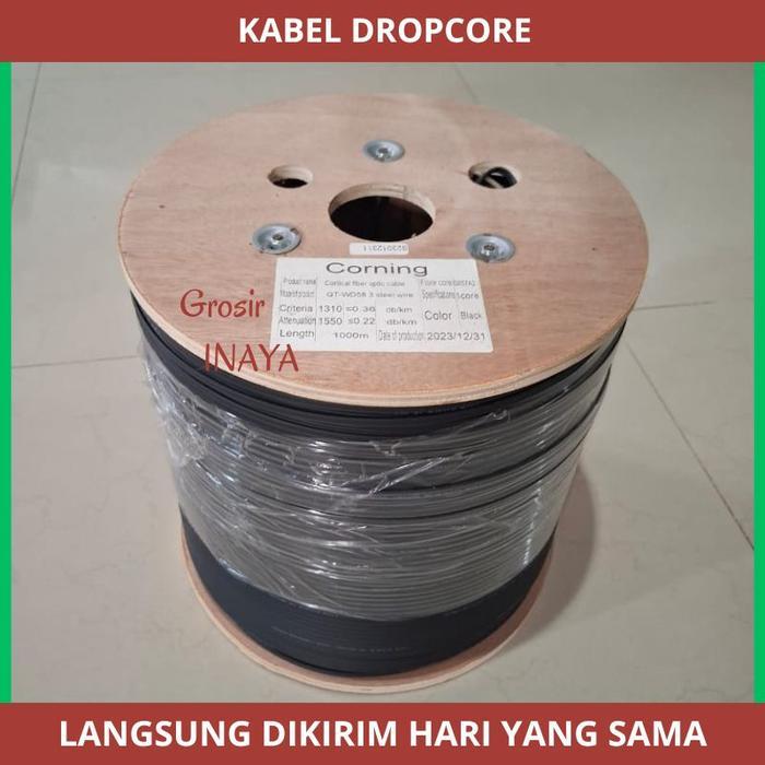 Kabel Fo Dropcore 3 Seling Tersedia 1 Core, 2 Core, Dan 4 Core Dropwire 1Roll Kabel Fo 3 Sling Drop