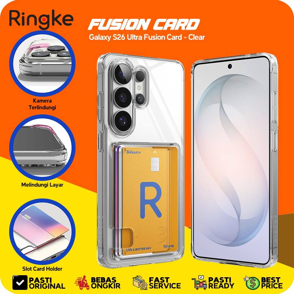 Ringke Compatible for Samsung Galaxy S26 Ultra Fusion Card Clear Bening Case Tempat Kartu Card Holde