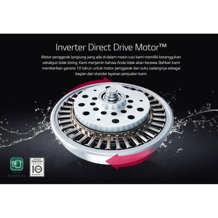 LG FC1285S5W Mesin Cuci Front Loading Steamer 8.5 Kg Putih FC1285