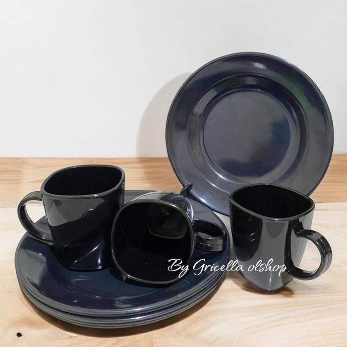 1 SET PERALATAN MAKAN ISI 6CAMPUR PIRING MAKAN MELAMIN + CANGKIR MELAMIN TERLARIS