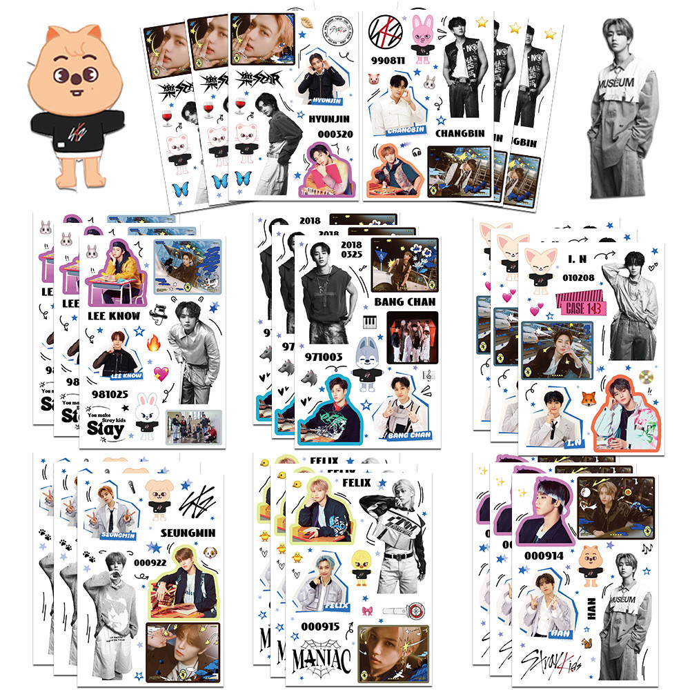 8 pieces SKZOO new concert stickers DIY phone case notebook Stray Kids luggage computer stickers