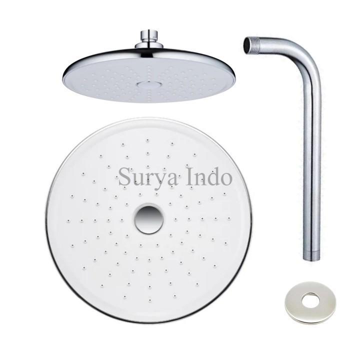 KEPALA SHOWER MANDI SET 8" BULAT RAINFALL SHOWER TEMBOK WALL SHOWER