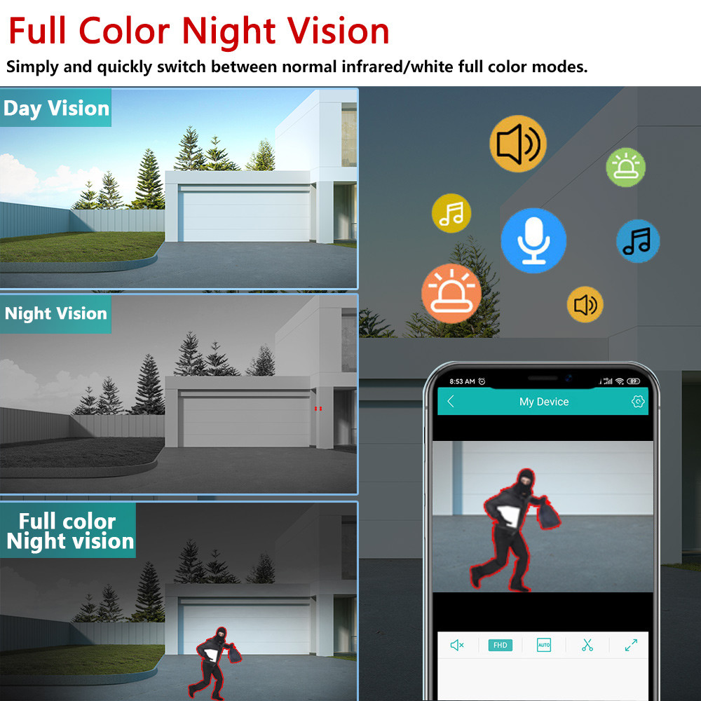 50X 30X Optical Zoom 5MP PTZ Security Camera Outdoor Waterproof Wifi PTZ IP Camera Color Night