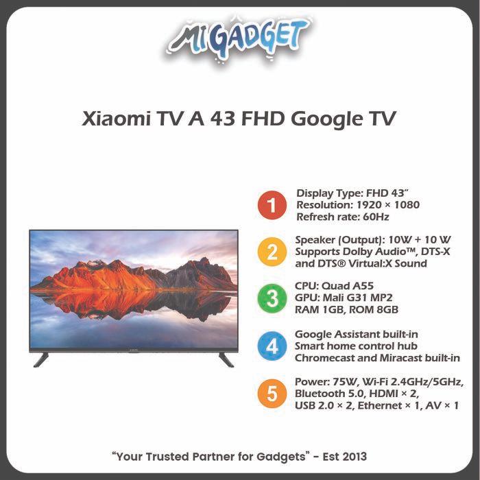 Xiaomi Mi TV 4 43 Inch MiTV 4 43 Full HD Android Pie 9 Smart TV - TV A 43 FHD